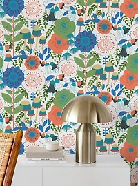 Dream Garden Off White Peel & Stick Wallpaper
