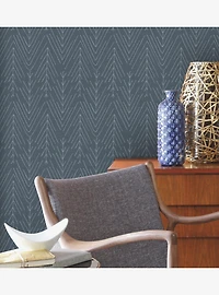 Twig Hygge Herringbone Navy Peel & Stick Wallpaper