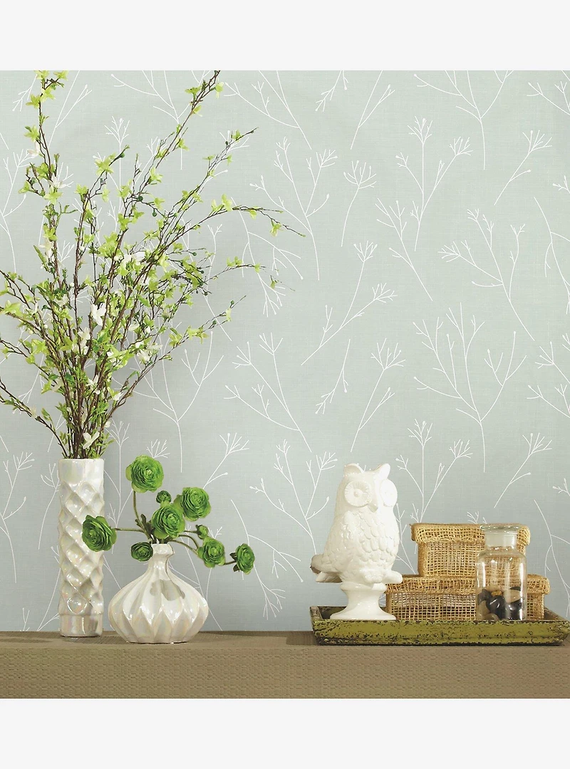 Twigs Green Peel & Stick Wallpaper
