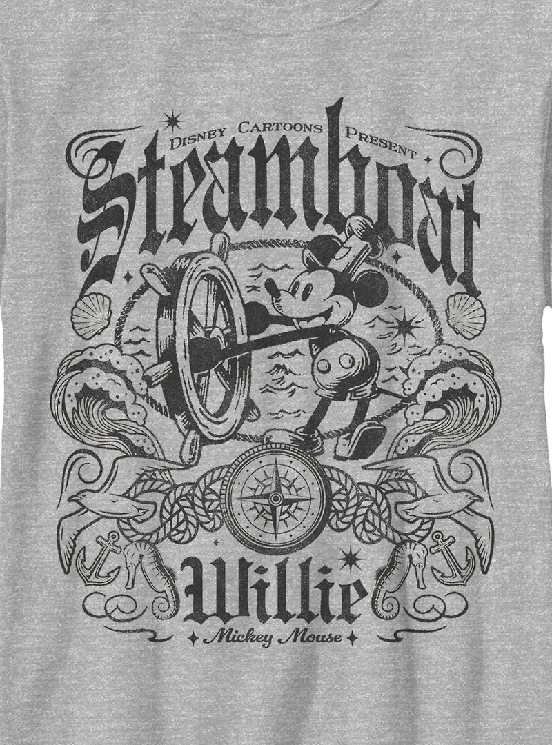 Disney Steamboat Willie Mickey Mouse Youth T-Shirt BoxLunch Exclusive