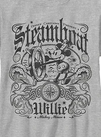 Disney Steamboat Willie Mickey Mouse Youth T-Shirt BoxLunch Exclusive