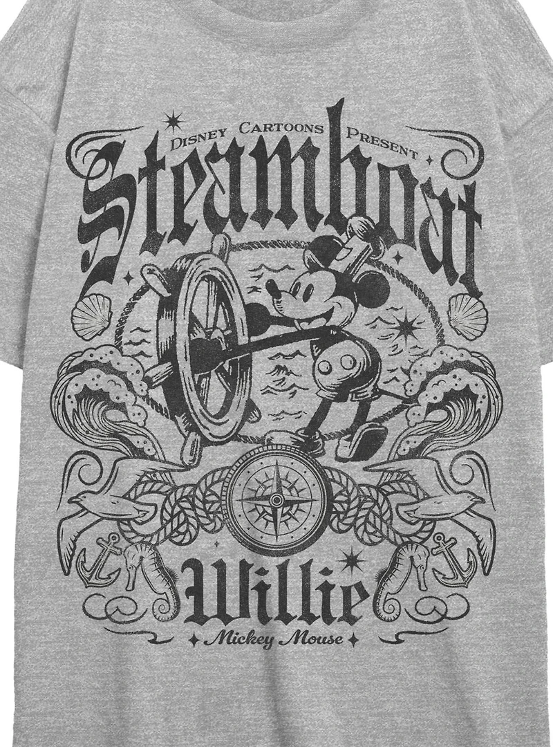 Disney Steamboat Willie Mickey Mouse Womens Oversized T-Shirt BoxLunch Exclusive