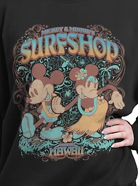 Disney Mickey Mouse & Minnie Surfshop Hawaii Womens Oversized Sweatshirt BoxLunch Exclusive