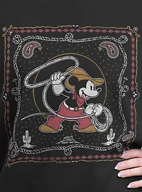 Disney Mickey Mouse Western Cowboy Paisley Womens Oversized Sweatshirt BoxLunch Exclusive