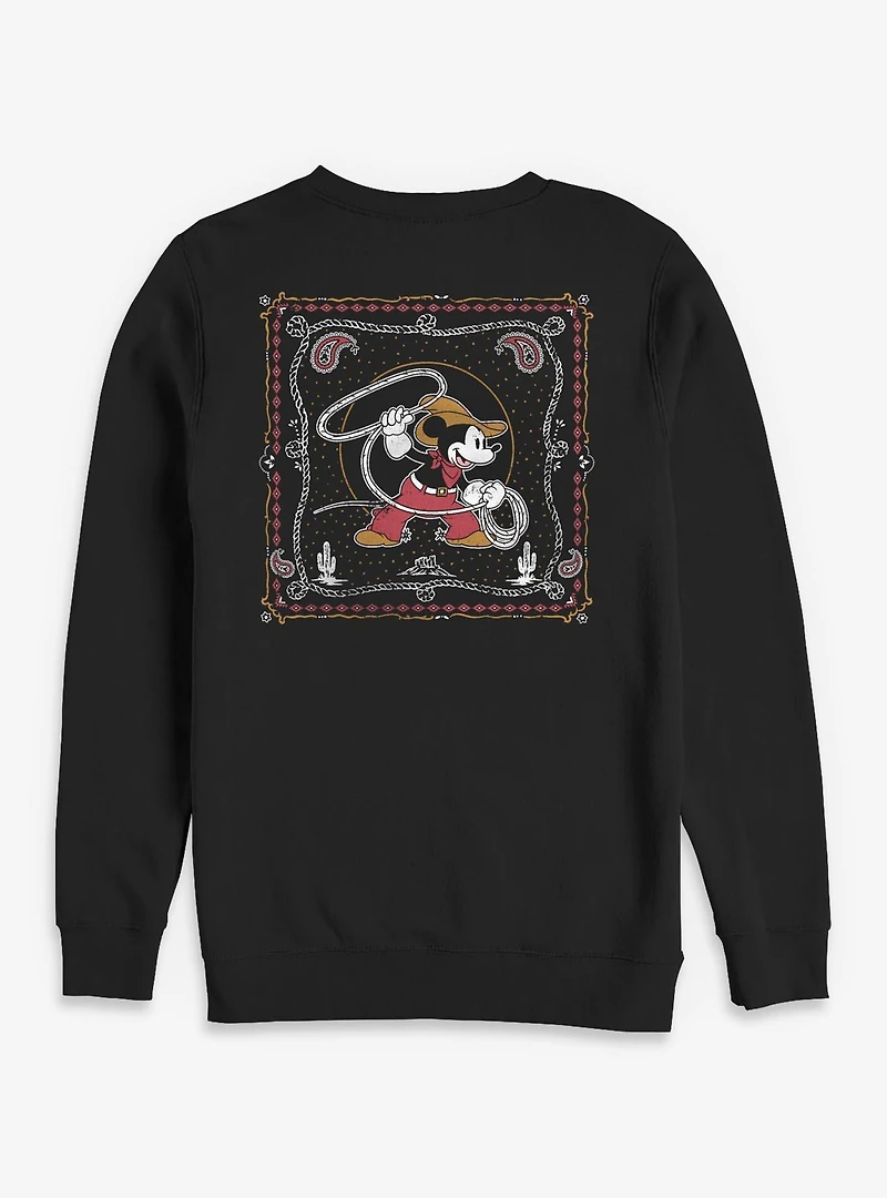Disney Mickey Mouse Western Cowboy Paisley Sweatshirt BoxLunch Exclusive