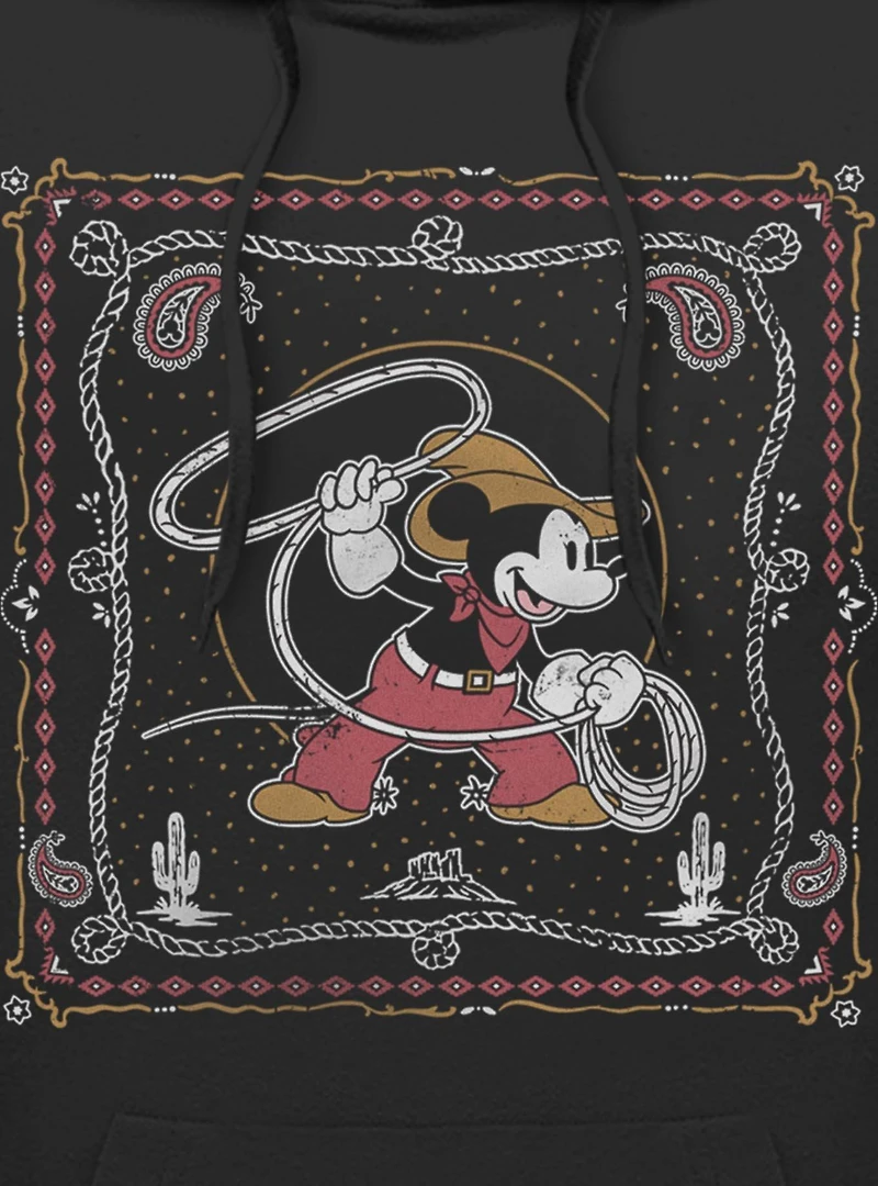Disney Mickey Mouse Western Cowboy Paisley Hoodie BoxLunch Exclusive