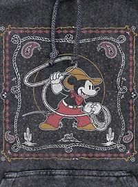 Disney Mickey Mouse Western Cowboy Paisley Mineral Wash Hoodie BoxLunch Exclusive