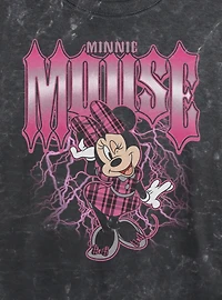 Disney Minnie Mouse Lightning Womens Mineral Wash Crop T-Shirt BoxLunch Exclusive