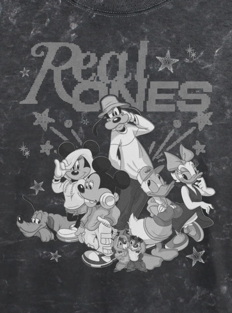 Disney Mickey Mouse Real Ones Womens Mineral Wash Crop T-Shirt BoxLunch Exclusive