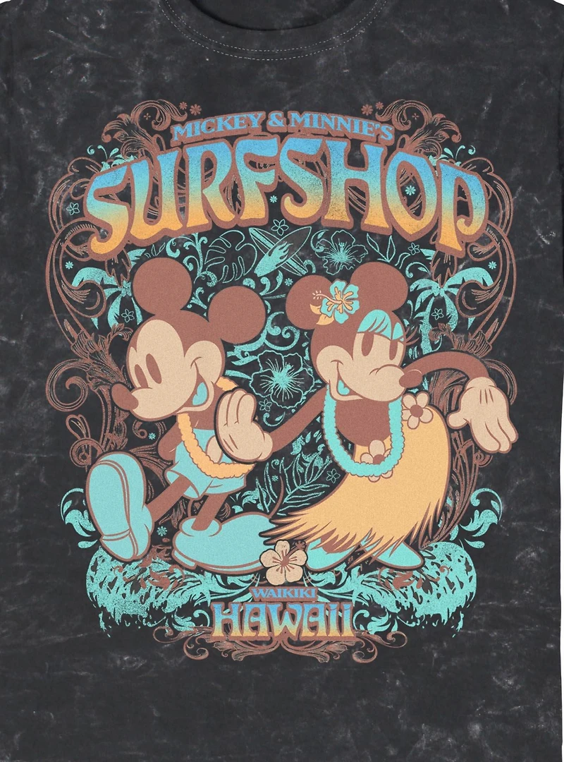 Disney Mickey Mouse & Minnie Surfshop Hawaii Mineral Wash T-Shirt BoxLunch Exclusive