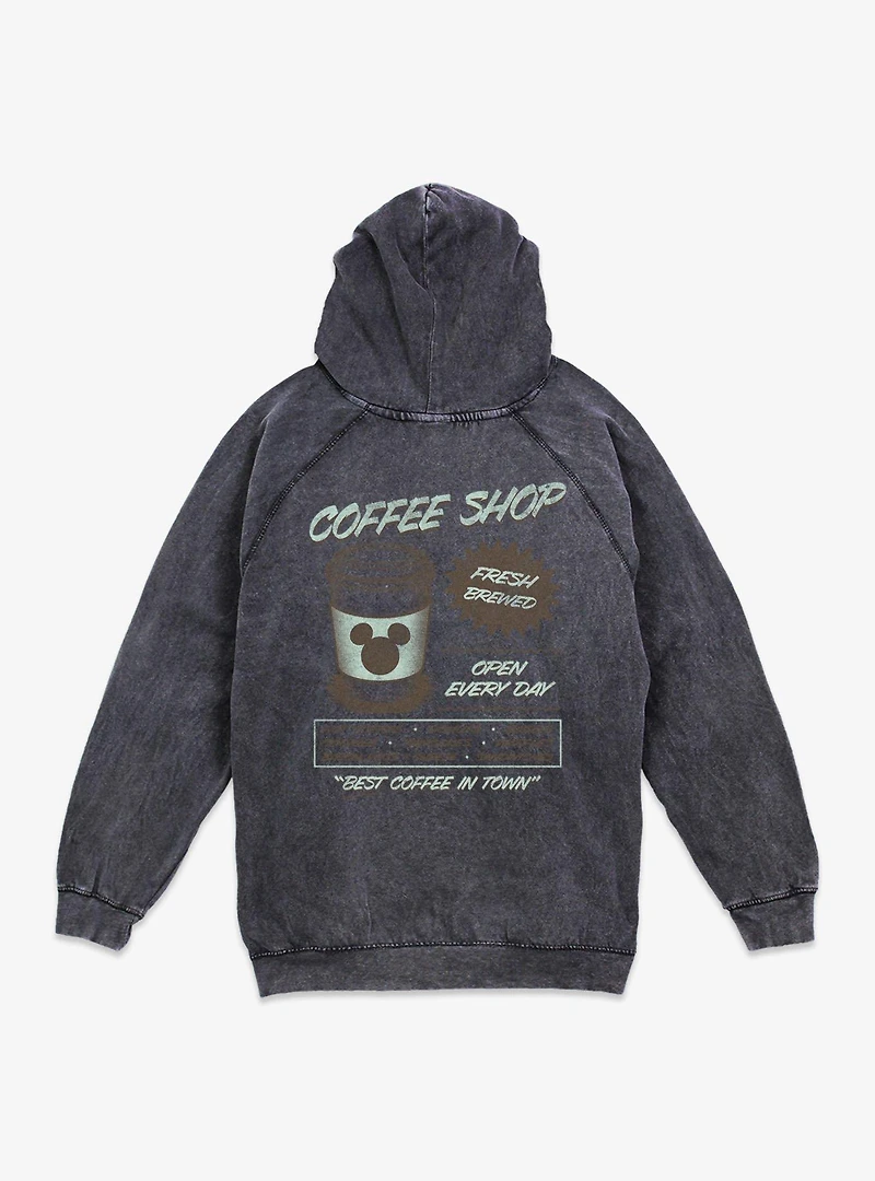Disney Mickey Mouse Coffee Shop Mineral Wash Hoodie BoxLunch Exclusive