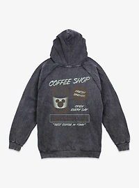 Disney Mickey Mouse Coffee Shop Mineral Wash Hoodie BoxLunch Exclusive