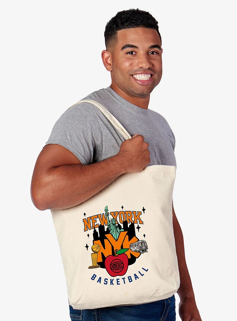 NBA New York Knicks Big Apple Basketball Canvas Tote Bag