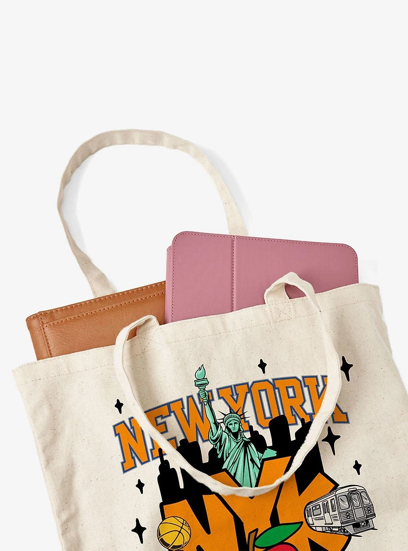 NBA New York Knicks Big Apple Basketball Canvas Tote Bag