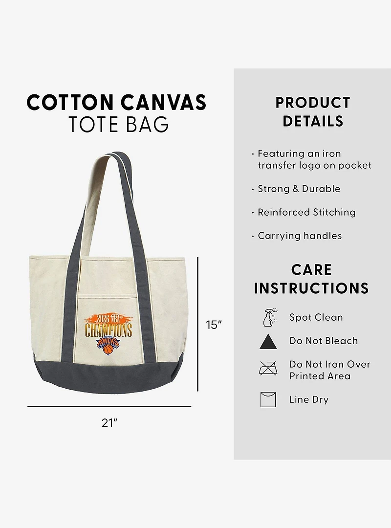 NBA Champions 2026 New York Knicks Pinnacle Tote Bag