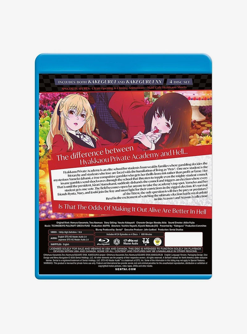 Kakegurui: Season 1 & 2 Complete Collection Blu-Ray
