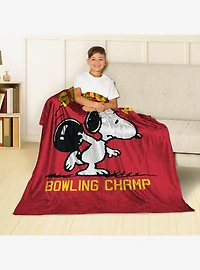 Peanuts Snoopy Bowling Silk Touch Throw Blanket