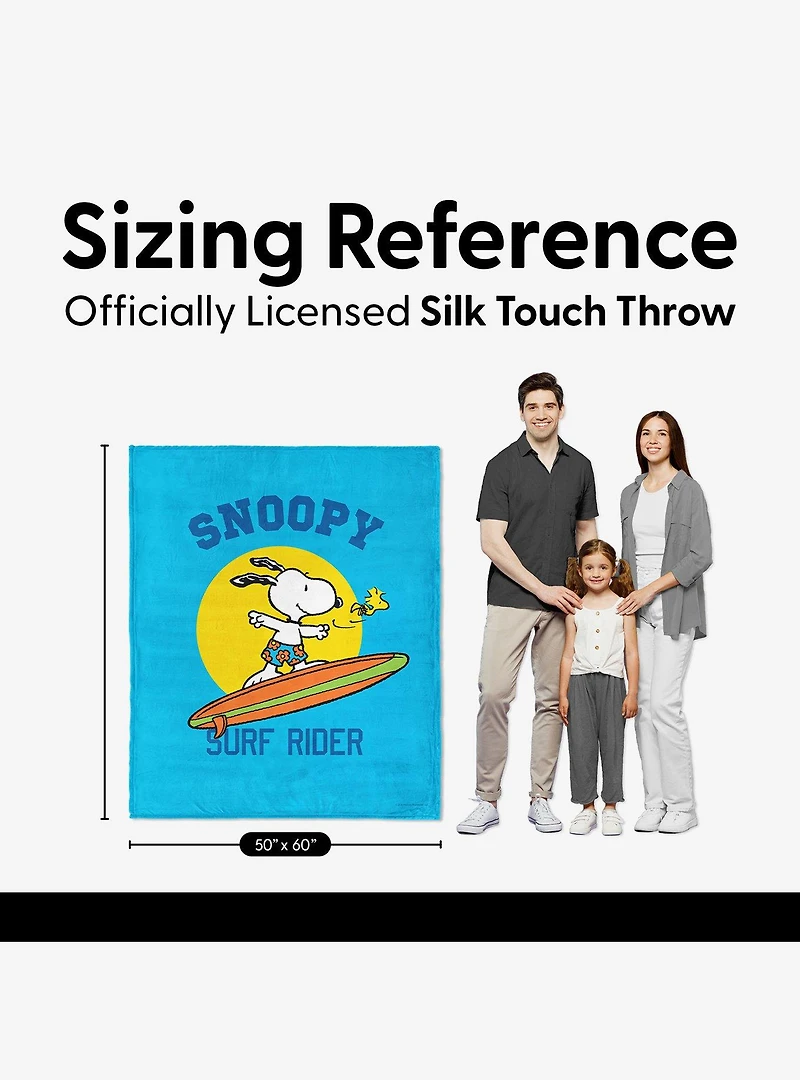 Peanuts Snoopy Surfer Silk Touch Throw Blanket