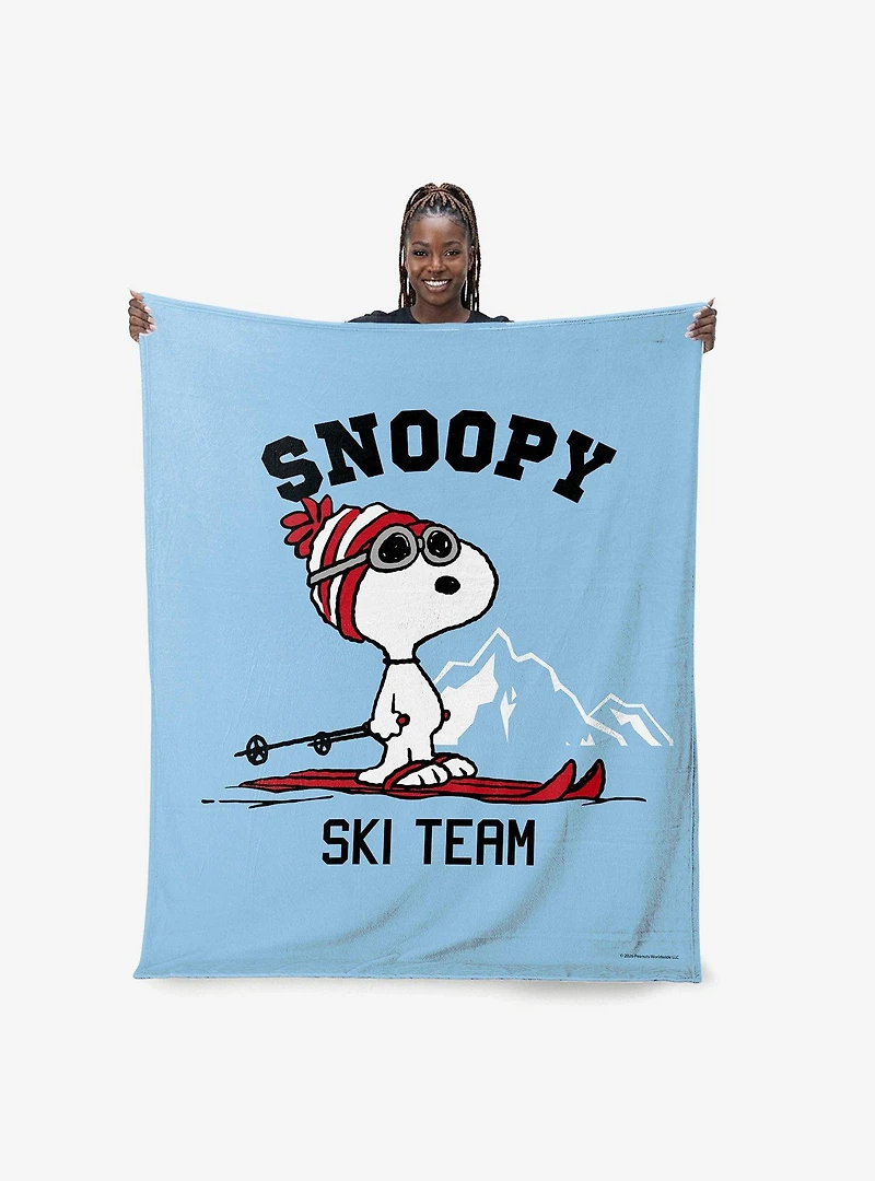Peanuts Snoopy Ski Team Silk Touch Throw Blanket