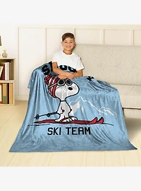 Peanuts Snoopy Ski Team Silk Touch Throw Blanket