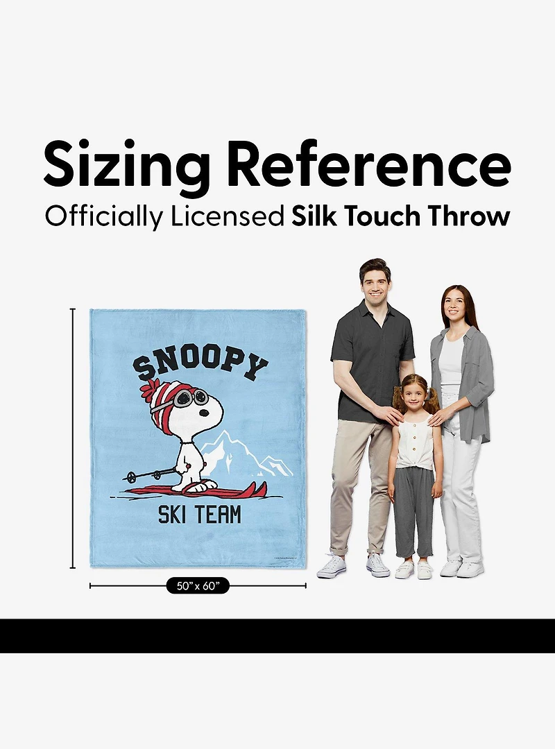 Peanuts Snoopy Ski Team Silk Touch Throw Blanket