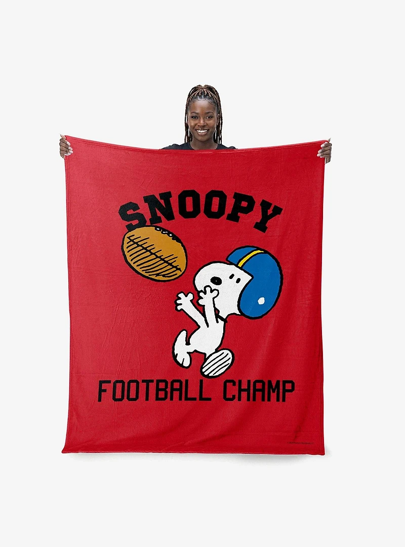 Peanuts Snoopy Football Silk Touch Throw Blanket