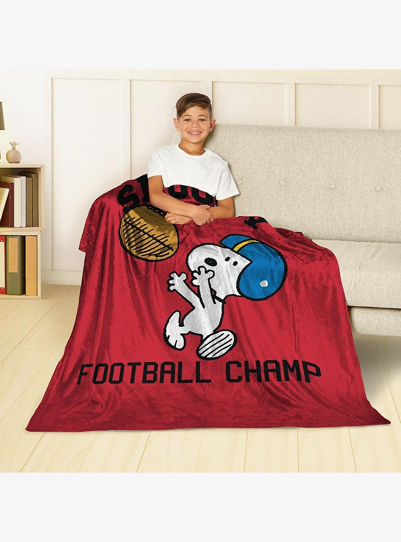 Peanuts Snoopy Football Silk Touch Throw Blanket