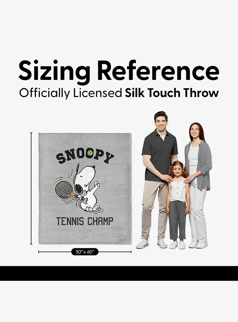 Peanuts Snoopy Tennis Silk Touch Throw Blanket