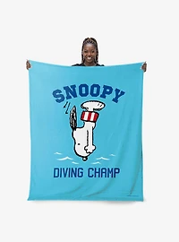 Peanuts Snoopy Diving Silk Touch Throw Blanket