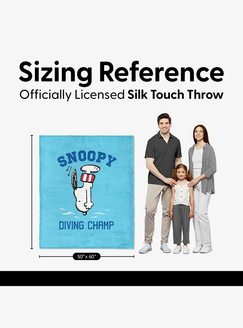 Peanuts Snoopy Diving Silk Touch Throw Blanket