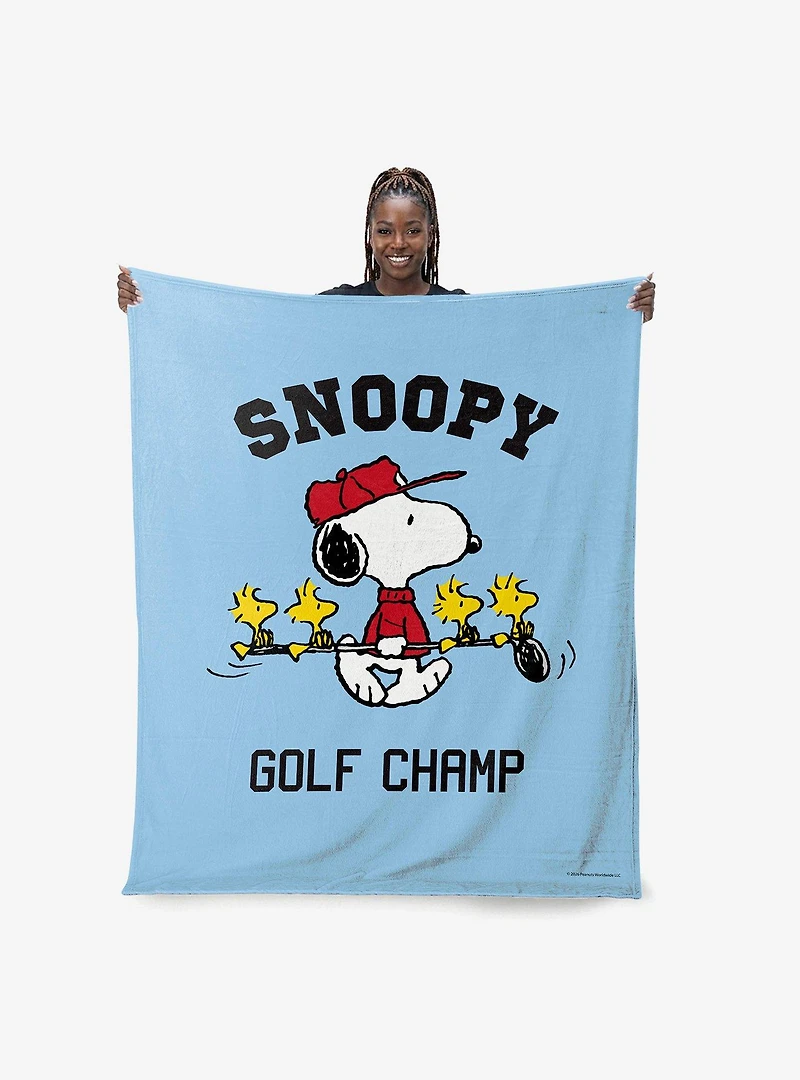 Peanuts Snoopy Golf Silk Touch Throw Blanket