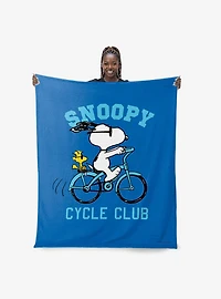 Peanuts Snoopy Cycle Club Silk Touch Throw Blanket