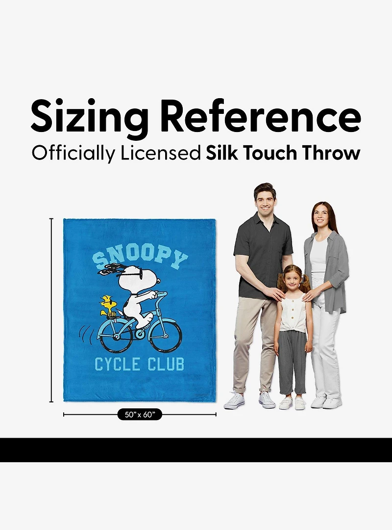 Peanuts Snoopy Cycle Club Silk Touch Throw Blanket