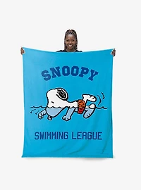Peanuts Snoopy Swimming Silk Touch Throw Blanket
