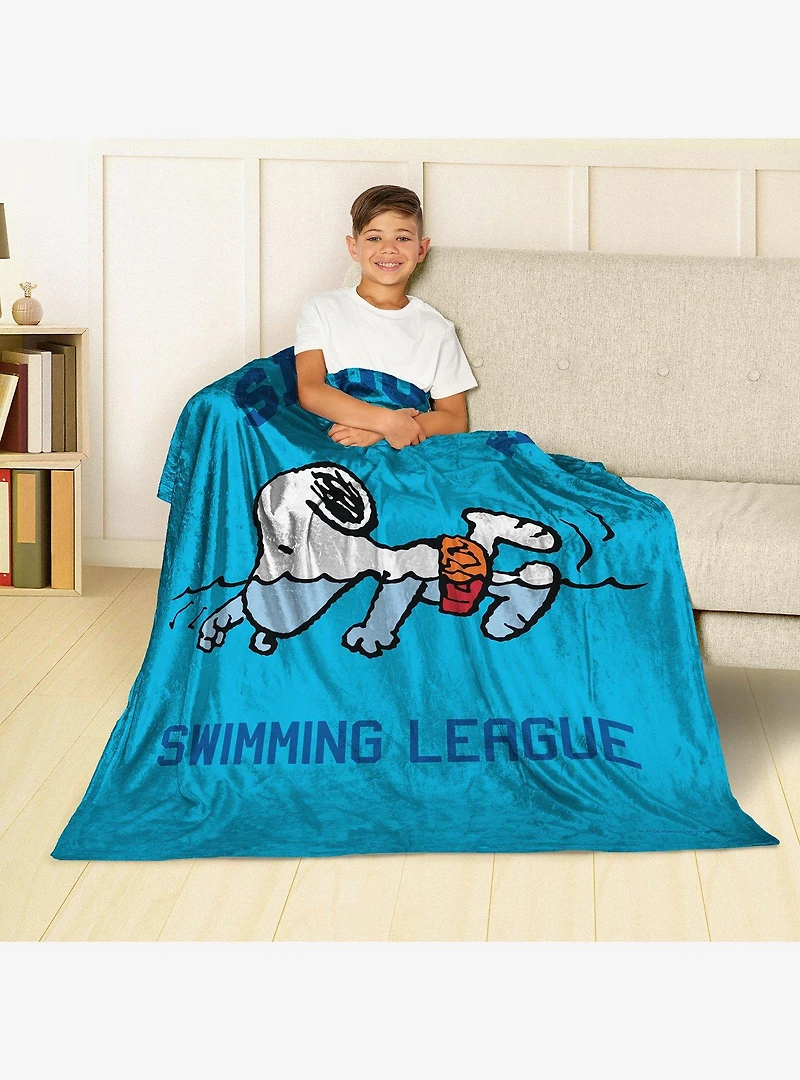 Peanuts Snoopy Swimming Silk Touch Throw Blanket