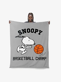 Peanuts Snoopy Basketball Silk Touch Throw Blanket