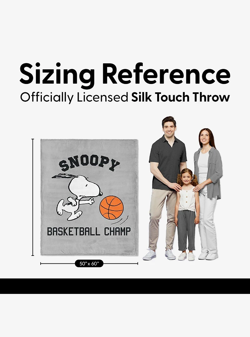 Peanuts Snoopy Basketball Silk Touch Throw Blanket