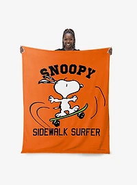 Peanuts Snoopy Skateboard Silk Touch Throw Blanket