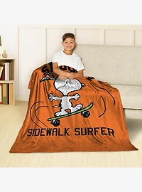 Peanuts Snoopy Skateboard Silk Touch Throw Blanket