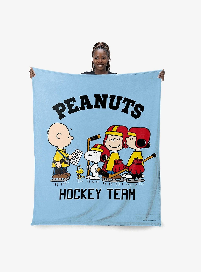 Peanuts Hockey Silk Touch Throw Blanket