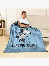 Peanuts Snoopy Skating Silk Touch Throw Blanket