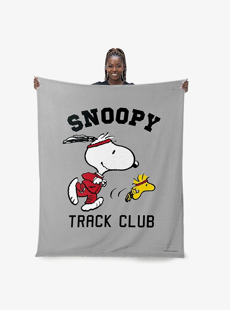 Peanuts Snoopy Track Silk Touch Throw Blanket