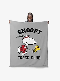 Peanuts Snoopy Track Silk Touch Throw Blanket