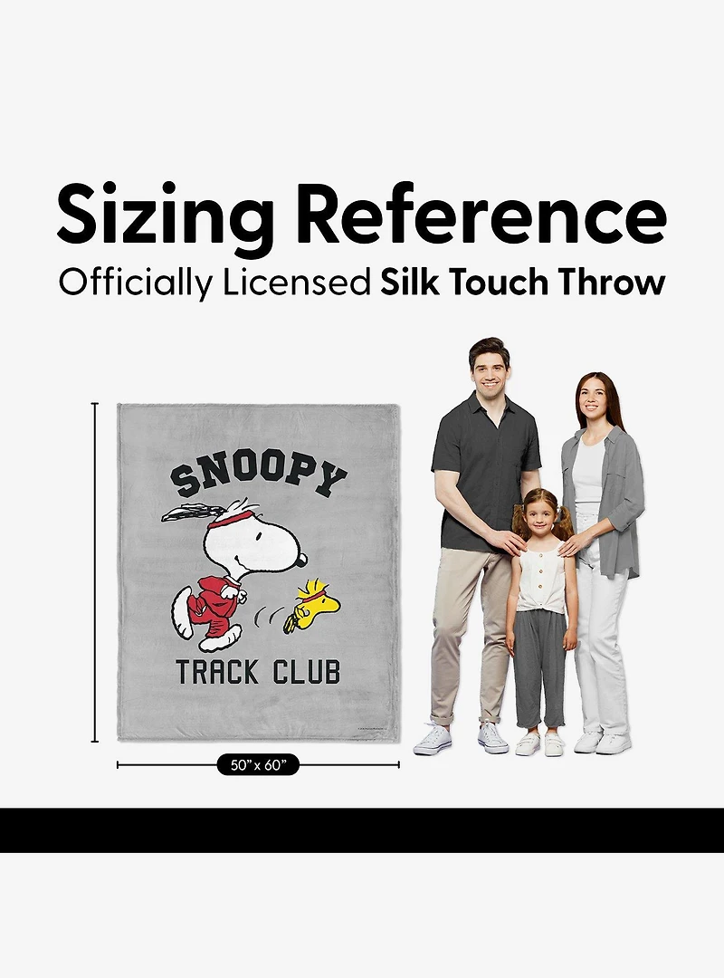 Peanuts Snoopy Track Silk Touch Throw Blanket