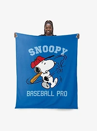 Peanuts Snoopy Baseball Silk Touch Throw Blanket