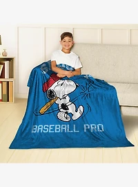Peanuts Snoopy Baseball Silk Touch Throw Blanket