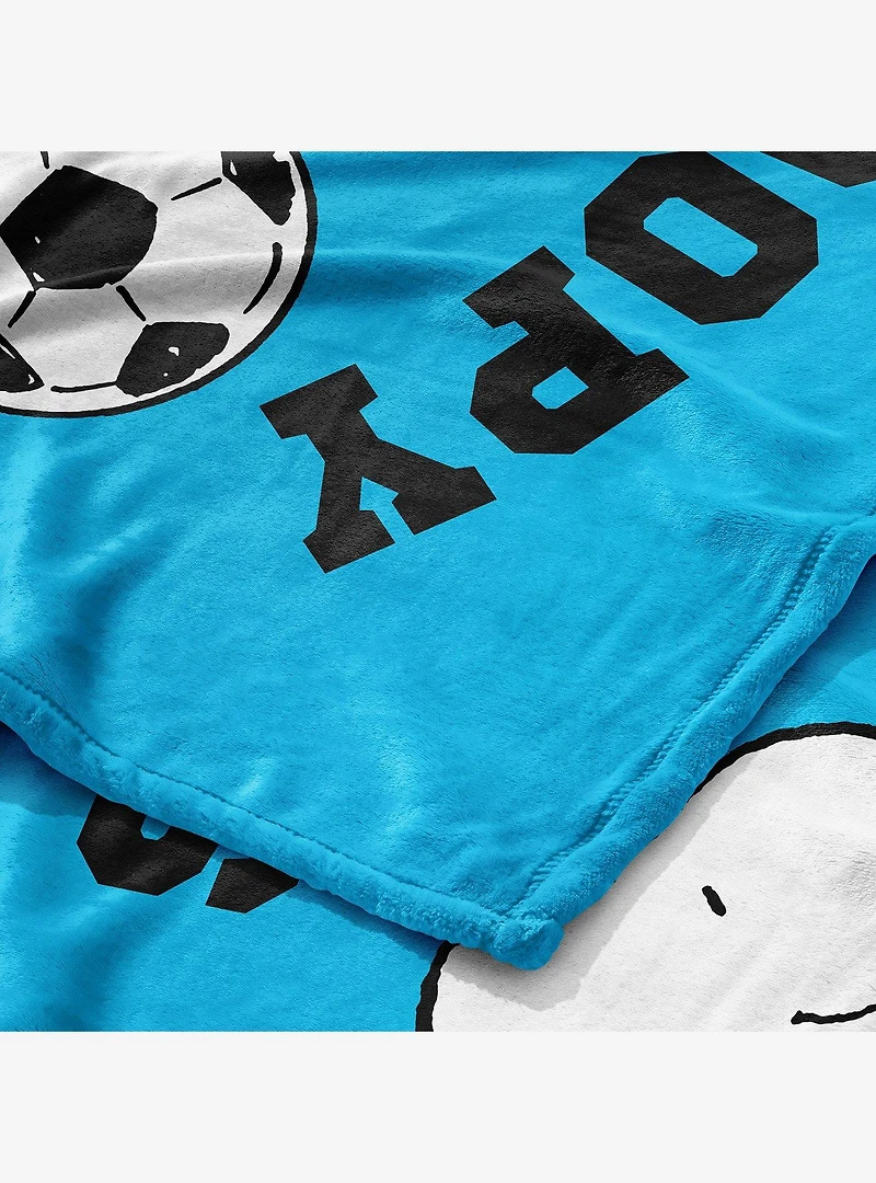 Peanuts Snoopy Soccer Silk Touch Throw Blanket