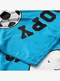 Peanuts Snoopy Soccer Silk Touch Throw Blanket