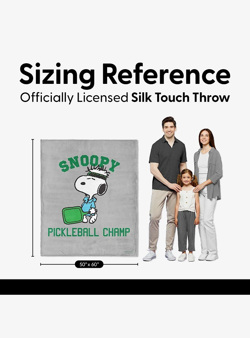 Peanuts Snoopy Pickleball Silk Touch Throw Blanket