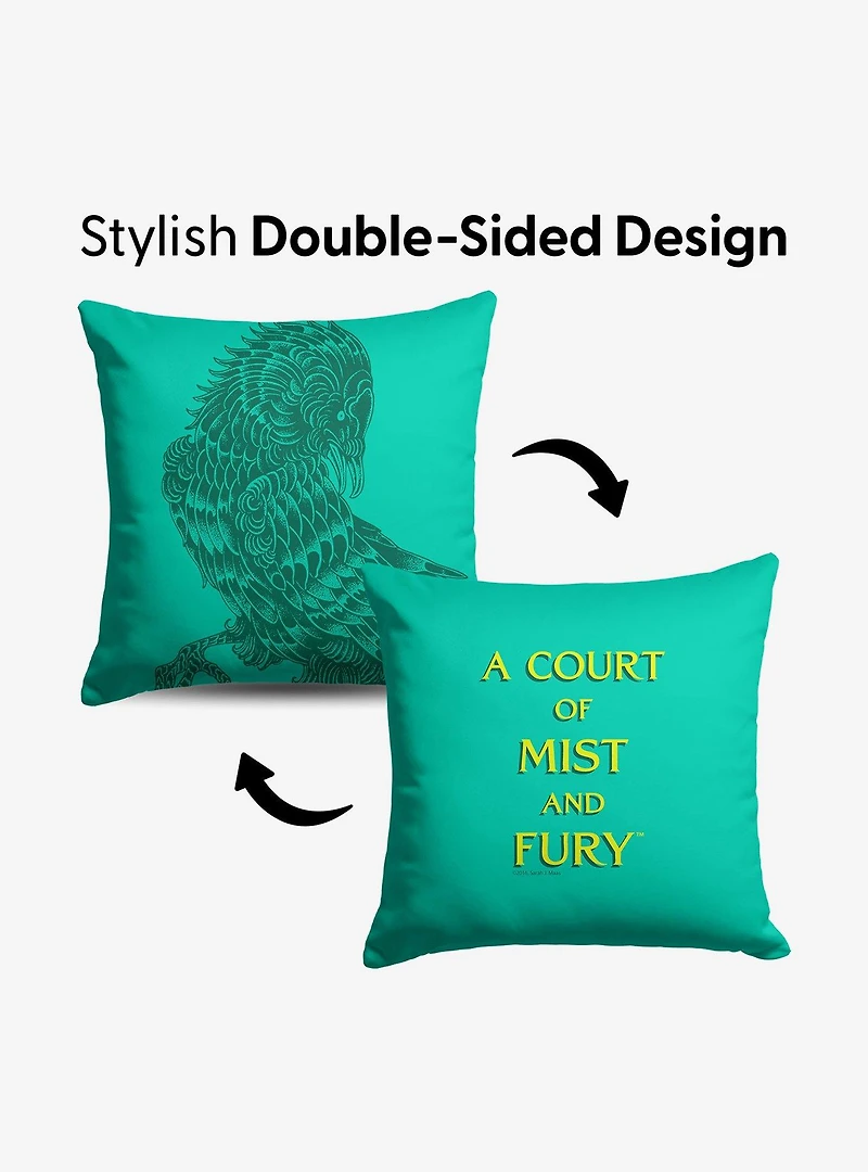 A Court of Mist and Fury Logo Drop Throw Pillow